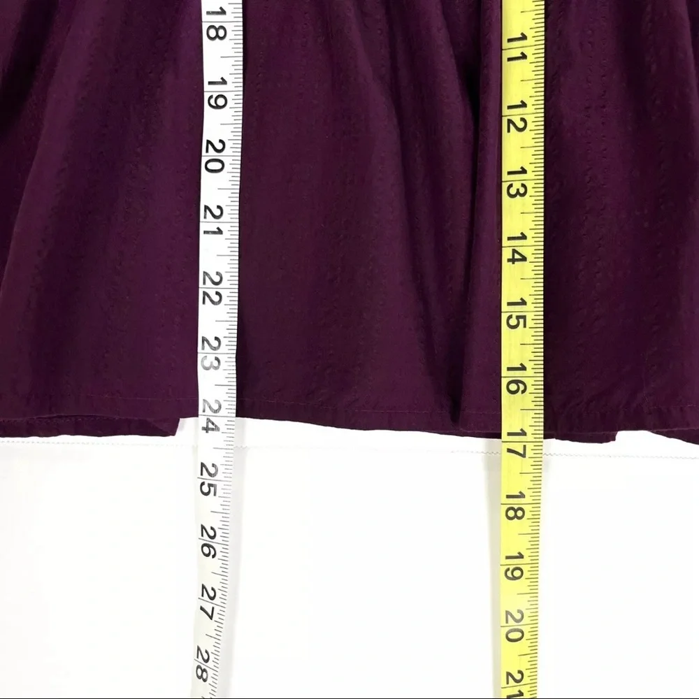 Old Navy Womens Seersucker Smocked Babydoll Blouse Peplum Peasant Large Purple - Picture 14 of 14